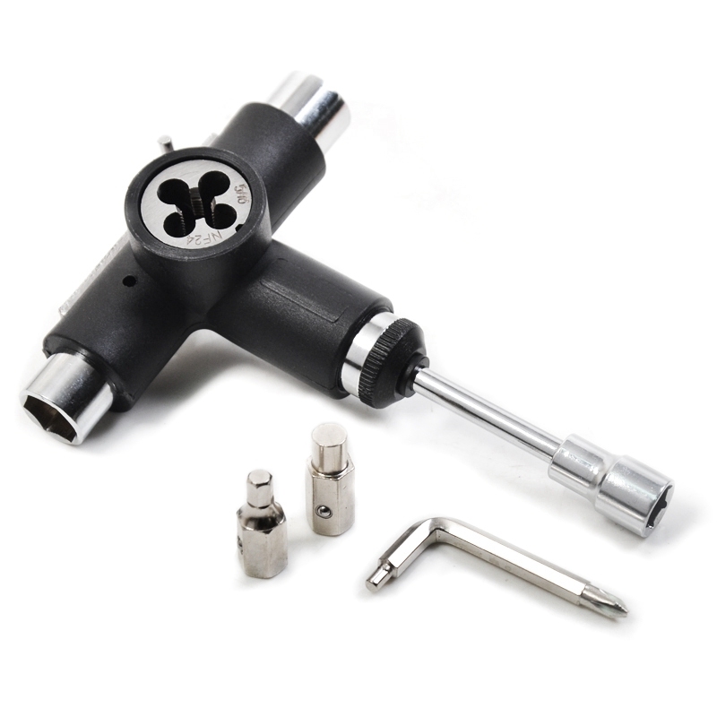 Skateboard Wrench Skateboard Repair Kit Semi-Automatic Tool Skate Board T-Shape Multifunctional Roller Skate Heavy Duty Wrench