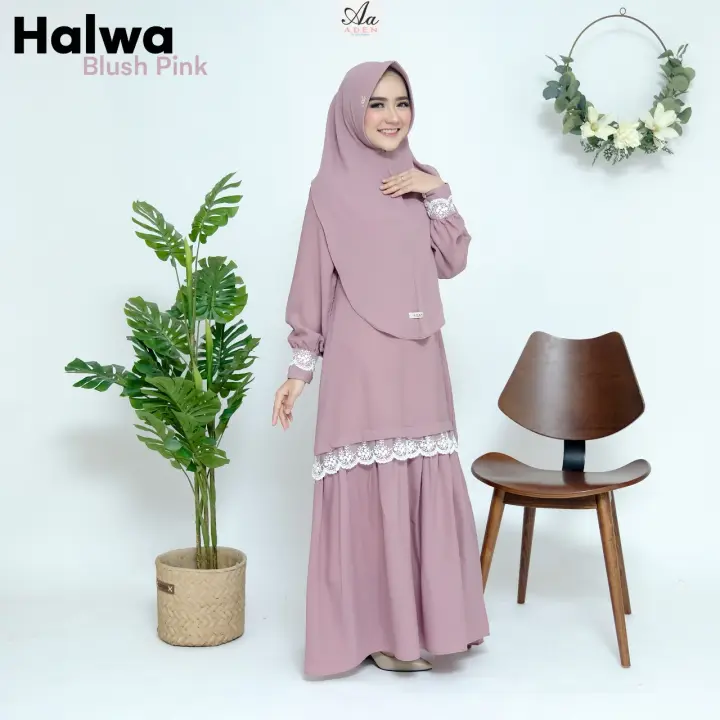 Halwa Dress By Aden Hijab Baju Gamis Pakaian Wanita Muslim Lebaran 2021 Lazada Indonesia