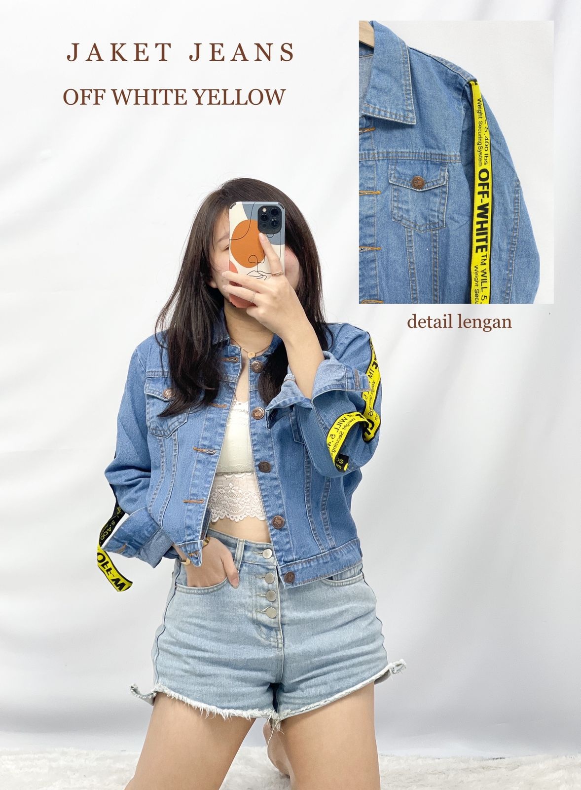 Jaket jeans off white best sale