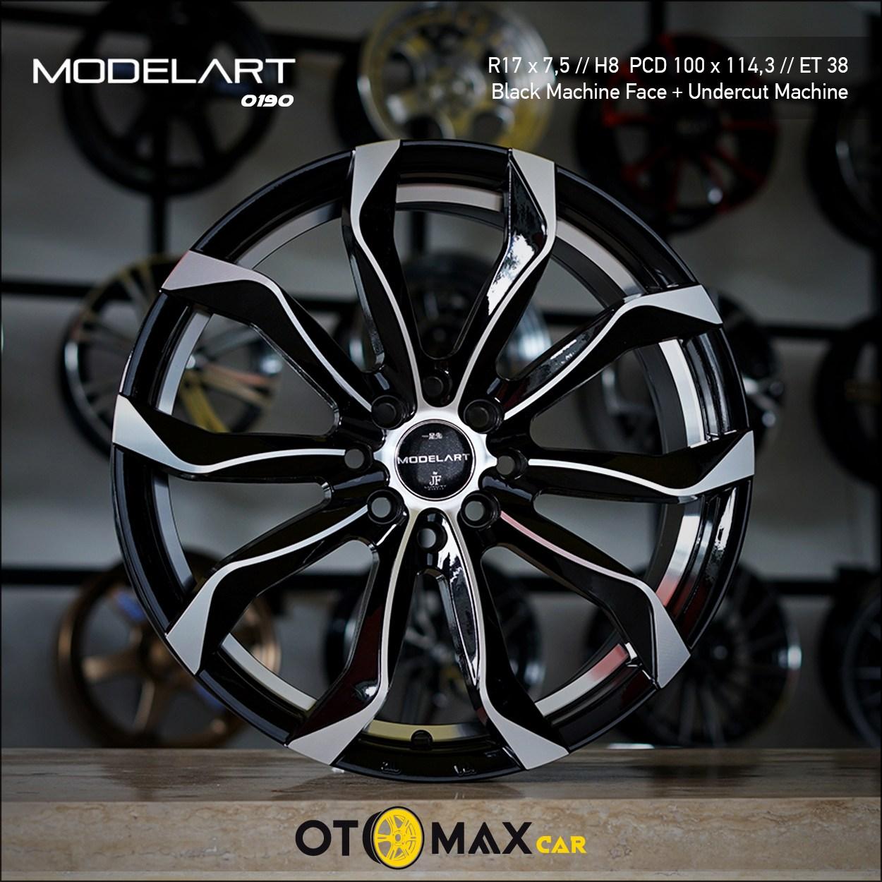 Velg Mobil Modelart (0190) Ring 17 Black Machine Face + Undercut Machine
