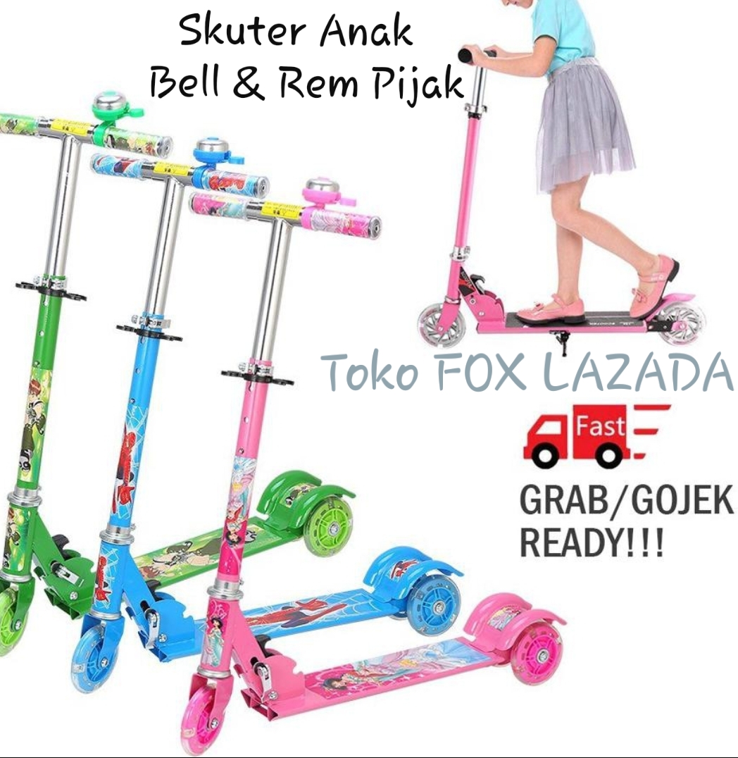 Fox-(COD) Mainan anak Skuter anak Otopet B-117 REM Pijak/ Bonus