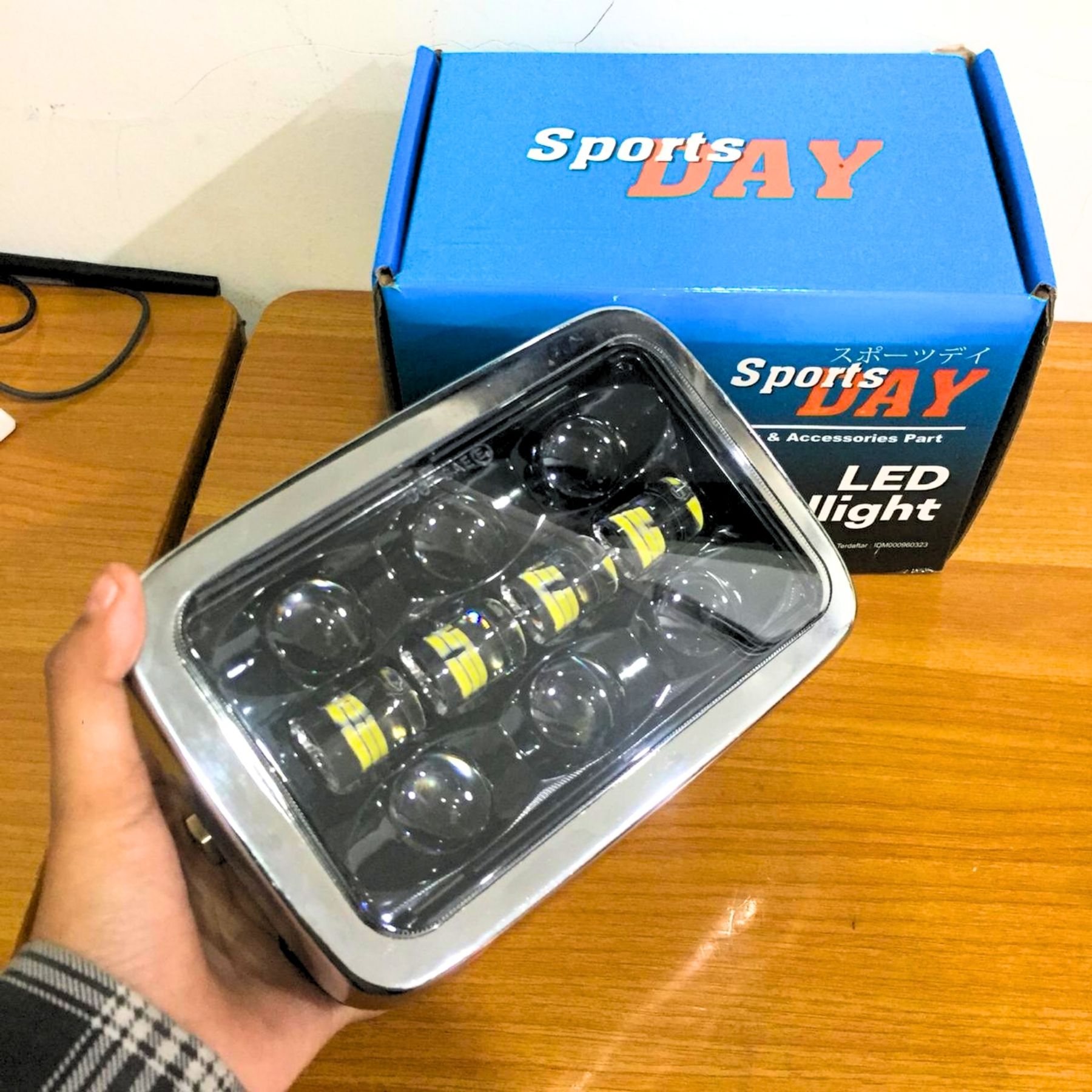 LAMPU DEPAN 10 MATA KOTAK HEADLAMP KOTAK 4x6 INCH DAYMAKER KOTAK LED DAY WIN 100 GL RX KING GL