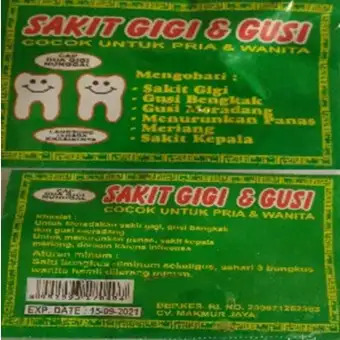 Obat Sakit Gigi Dan Gusi Cap Dua Gigi Nungga Langsung Terasa Khasiatnya Lazada Indonesia