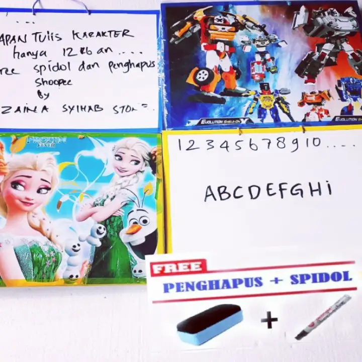 Papan Tulis Bergambar Atk Belajar Dan Bermain Anak Free Spidol Penghapus Lazada Indonesia