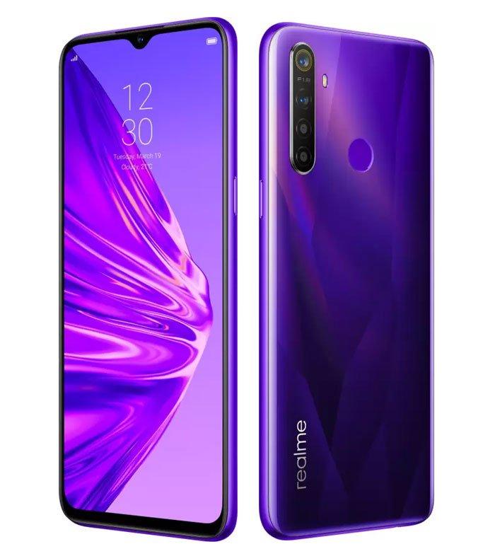 HP Realme 5 Crystal Ram 3/64GB Handphone Android Dengan 4 Kamera 12MP Quad Camera Battery Life 5000mAh Sensor Fingerprint Layar Fullview Display 6.5inch Garansi Resmi - Purple