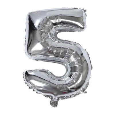 32 inch Number Foil Balloons Digit Air Balloons Happy Birthday Wedding Decoration Letter Balloon Event Party Silve 5
