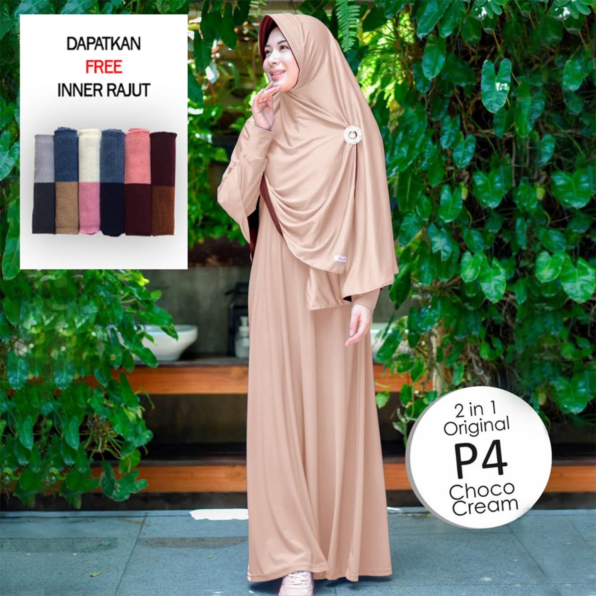 Jilbab 2 Warna / Kerudung / Syari Bolak Balik Instan Polos / Khimar Panjang / Jilbab Wanita Muslimah Jaman Now / Terbaru Paling Laris + Free Inner Rajut Anti Pusing