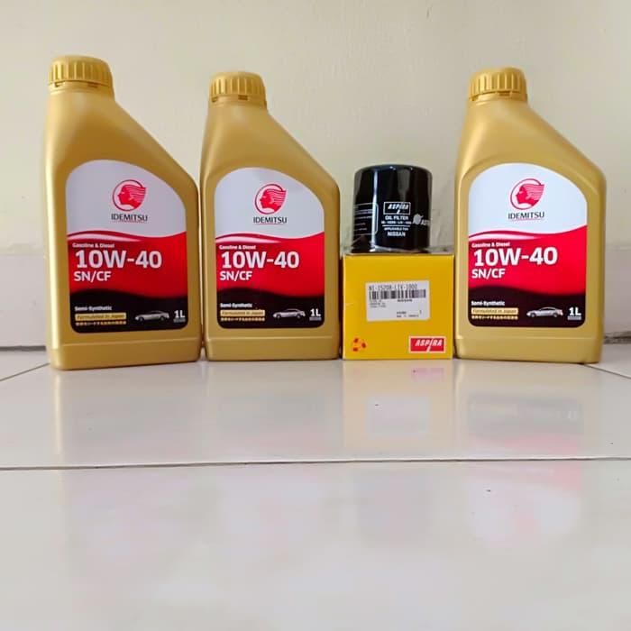 Paket Oli Mesin Mobil Idemitsu 10W-40 3 L + Filter Oli Nissan Datsun