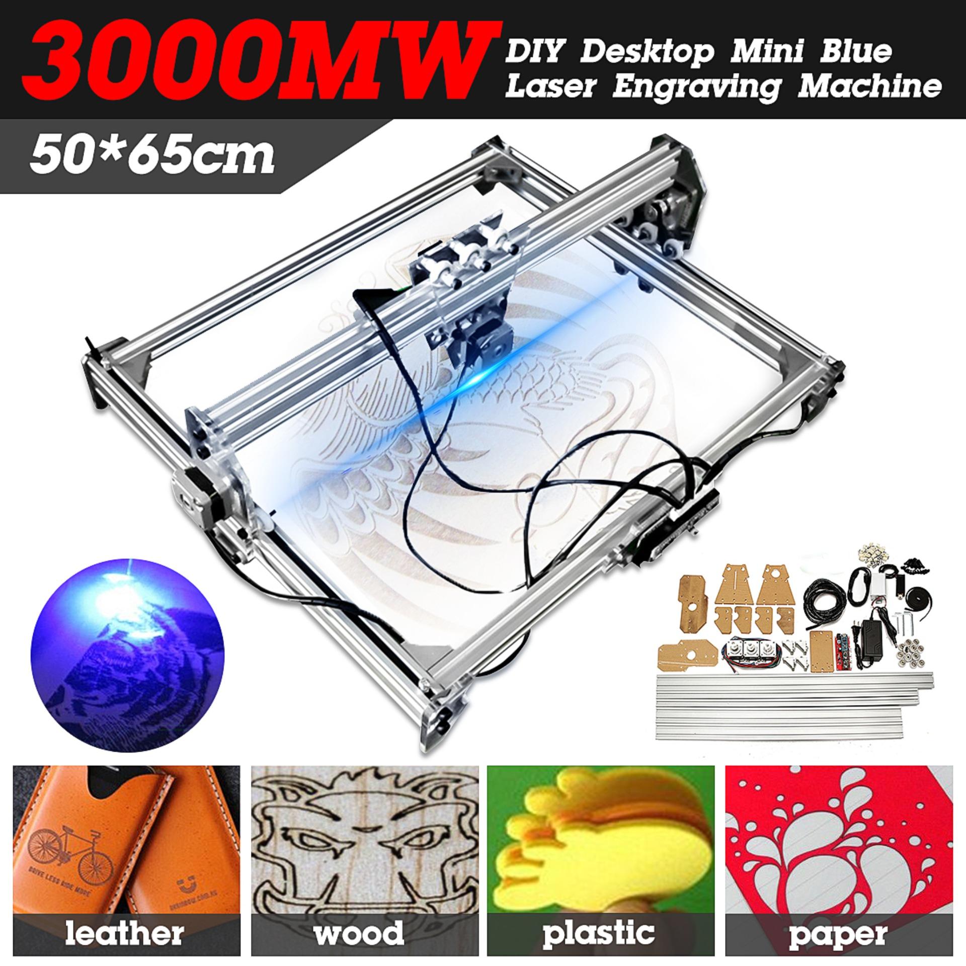 【Free Pengiriman + Super Deal + Terbatas Offer】50x65cm 3000 MW Area Laser Mini Ukiran Mesin Pemotong Perangkat Printer Desktop