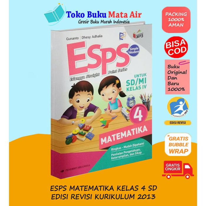 Bisa Bayar Dirumah Esps Matematika 4 Untuk Sd Mi Kelas Iv K13n Erlangga Terbatas Lazada Indonesia