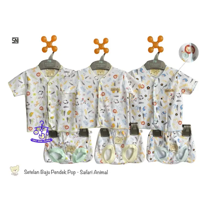 Baby Chiyo Size Newborn Setelan Baju Bayi Pendek Celana Pop Motif Size 0 3 Bulan Lazada Indonesia