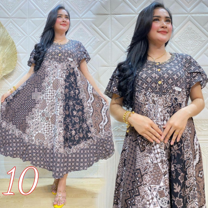 Daster jumbo model payung sogan baju batik pekalongan monocrom size ...