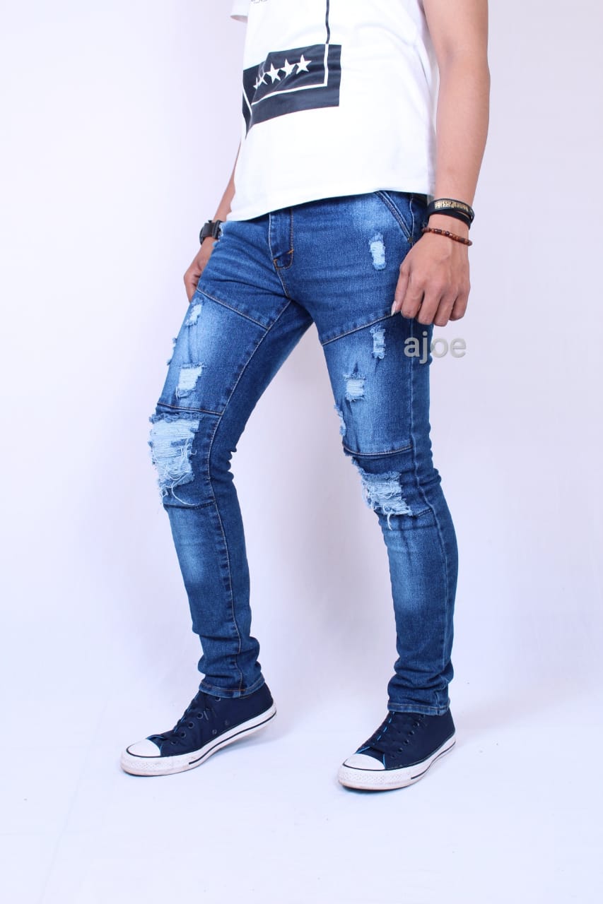 Ajoe Celana Jeans Pria Sobek Ripped 