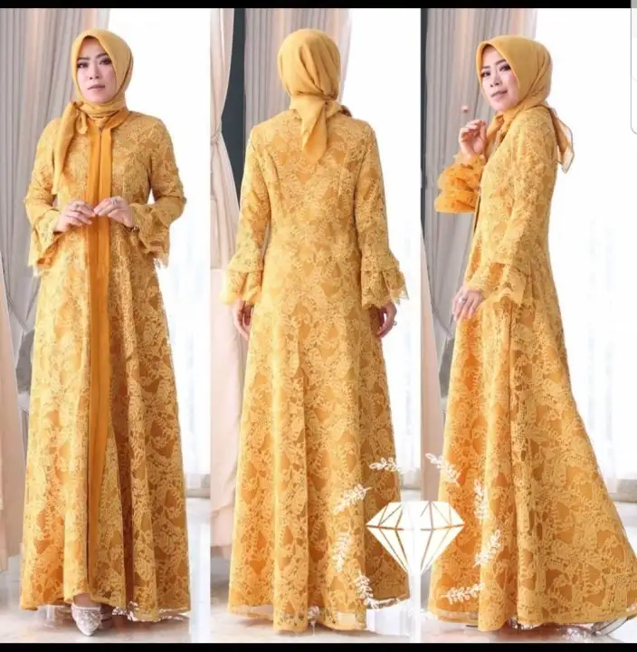 Newone Shop Maxi Mega Brukat Gamis Syari Wanita Terbaru Baju Muslim Wanita Terbaru Dress Muslim Wanita Terbaru Alx Lazada Indonesia