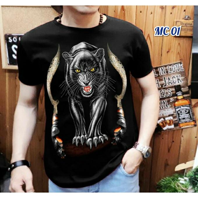 Calida Fashion Kaos T-Shirt Distro Pria Macan Panther Hitam / Kaos Pria Casual / Kaos Distro Kasual / Baju Pria Lengan Pendek / Kaos Pria Lengan Pendek / Kaos Pria Murah / Kaos Cowo / Kaos Cowok Keren