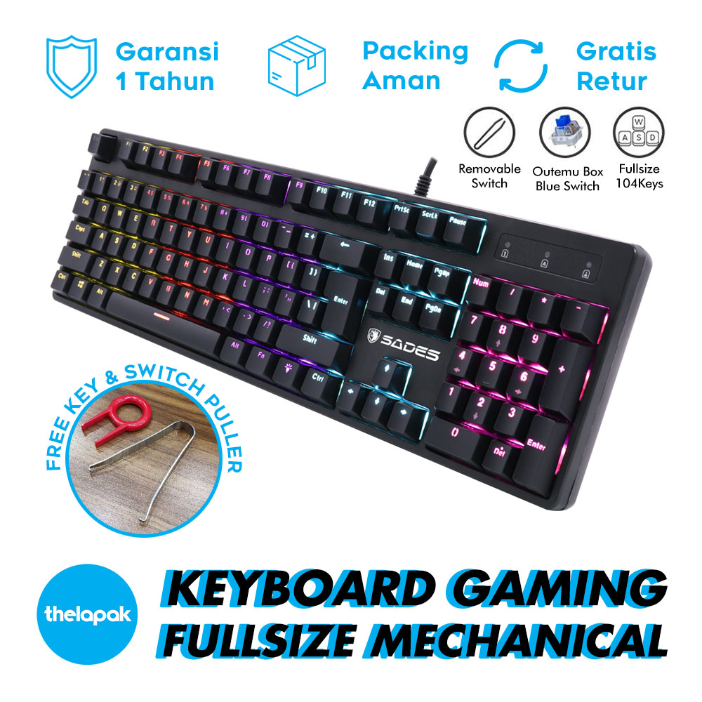 Sades Rebellion Keyboard Gaming Mechanical RGB / Keyboard / Keyboard