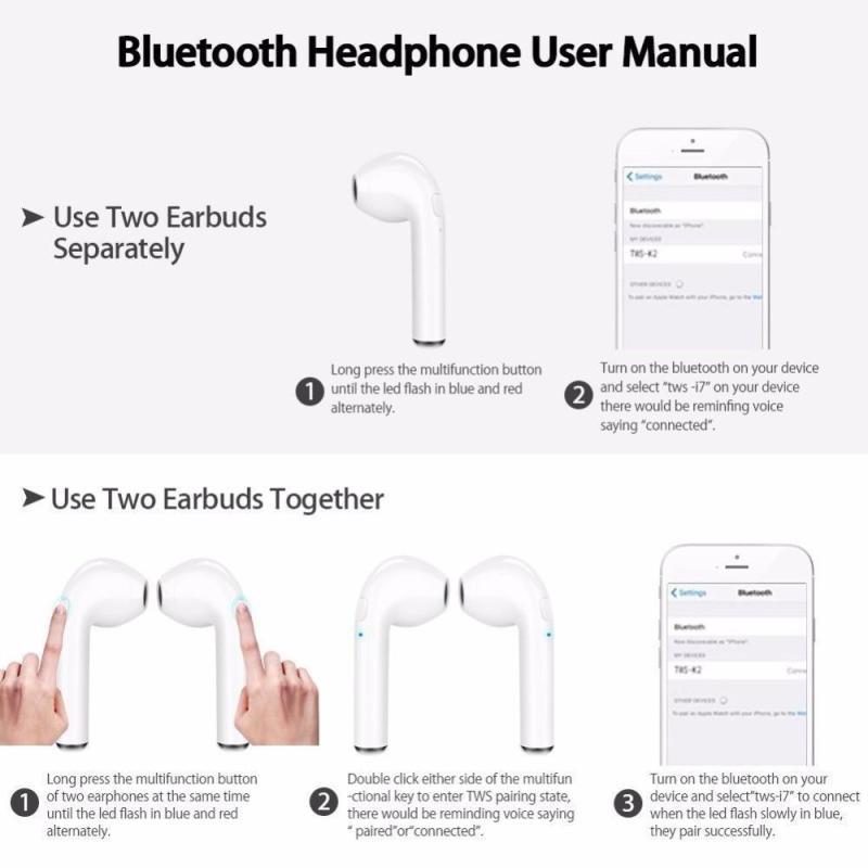 PROMO i7s Earphone Dual Bluetooth Headset Wireless With Charging