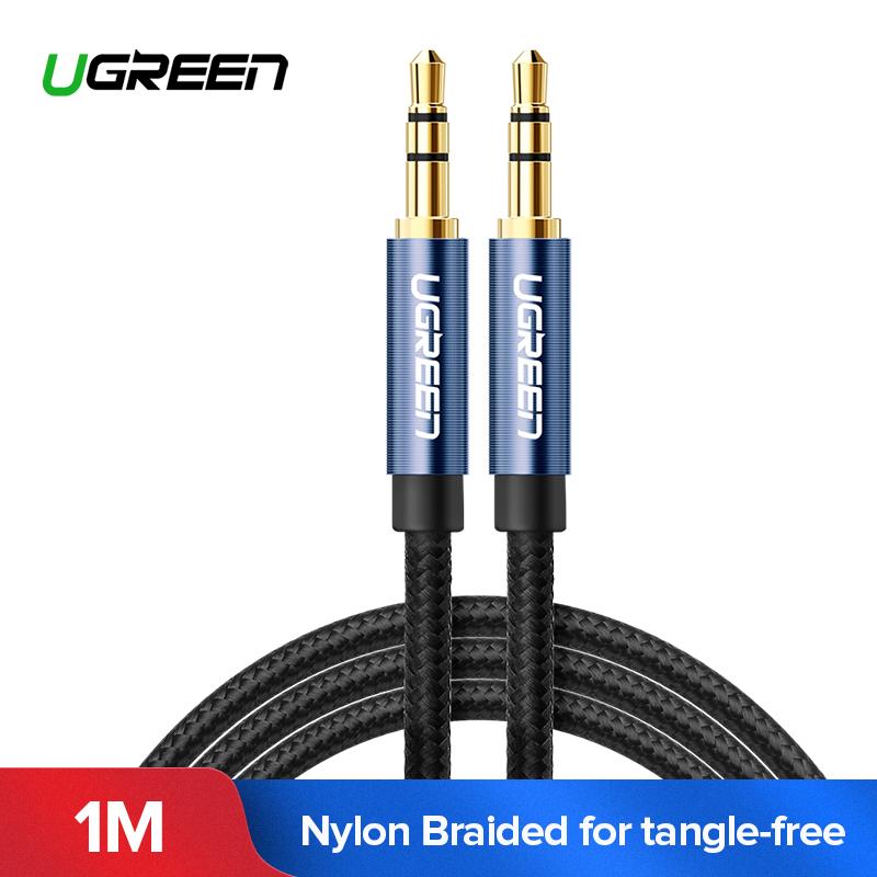 UGREEN Original Kabel Audio 1Meter 3.5mm Jack Audio Cable Gold Plated 3.5 mm Male to 3.5mm Male Aux Cable for iPhone Car Headphone Speaker Radio Auxiliary Cable