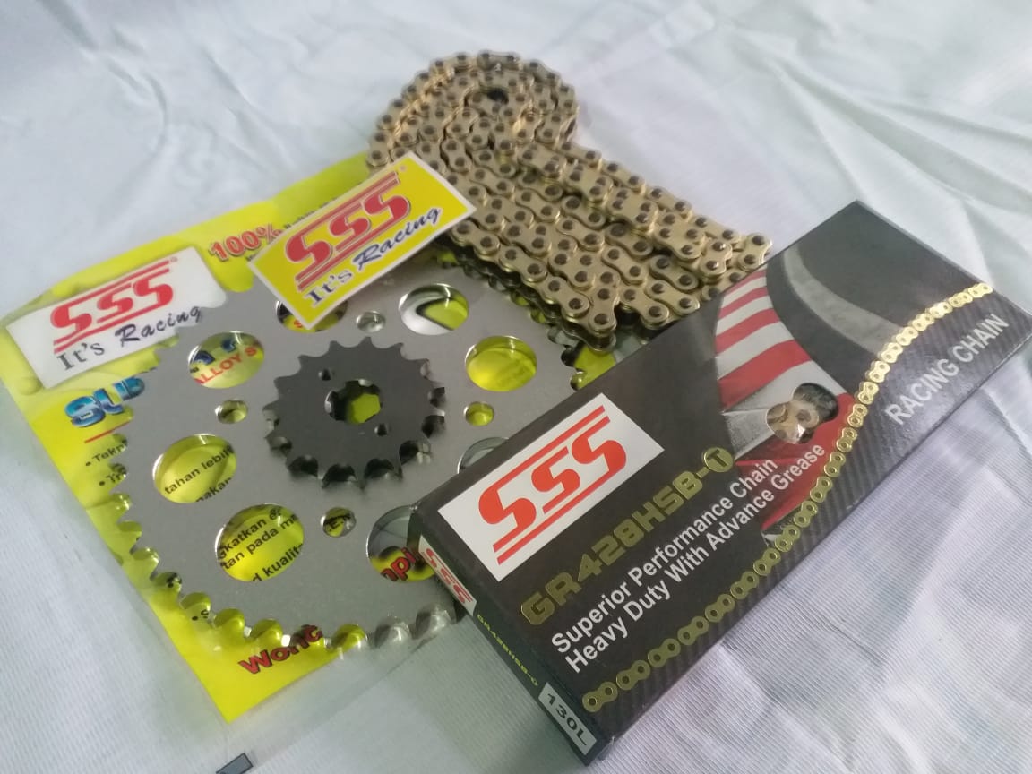 GEAR SET SSS 428 RANTAI SSS HSBT SONIC VERZA CBR150 CB150R REVO 