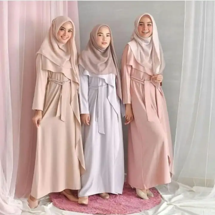 Kembaran Dress Mosscrepe Gamis Simple Model Trendy Terbaru Gamis Wanita Dress Muslimah Maxy Simple Dress Panjang
