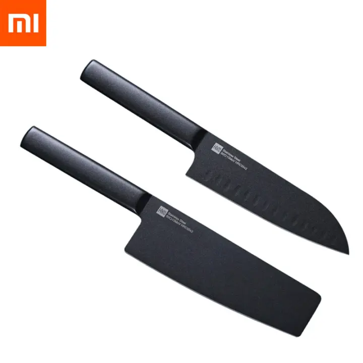 Pisau Dapur Kitchen Knife 2 Pcs Material Stainless Steel Jenis 50cr15mov Hrc55 Yang Memiliki Ketajaman Tinggi Slicing Knife 307 Mm Chef Knife 298 Mm Warna Hitam Vt Lazada Indonesia