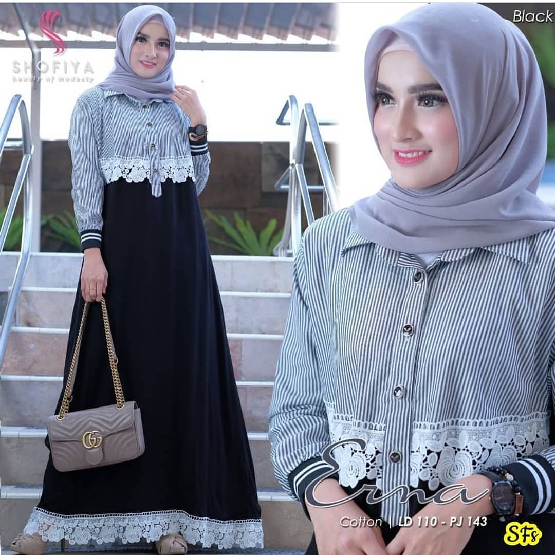 Fashion Wanita Erna Long Dress Baju Gamis Wanita Terbaru 2020 Gamis Remaja Modern Busana Muslim Wanita Terbaru Lazada Indonesia