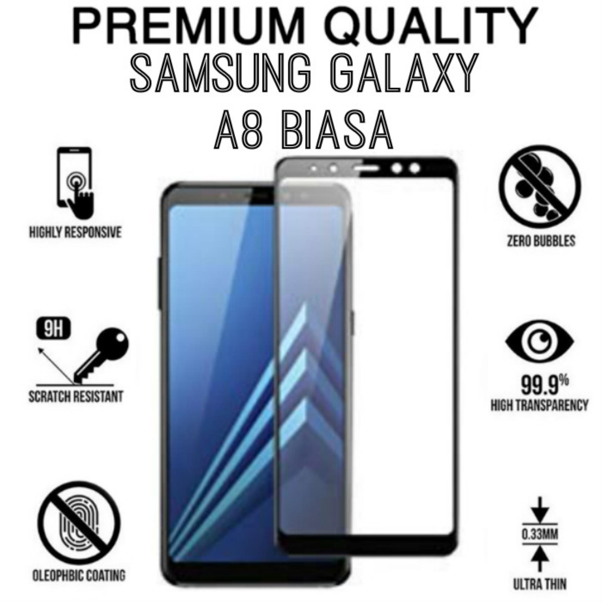 Tempered Glass 9D For Samsung Galaxy (A8 BIASA) - (A DELAPAN ) Full Glass // FULL SCREEN //- Come Store