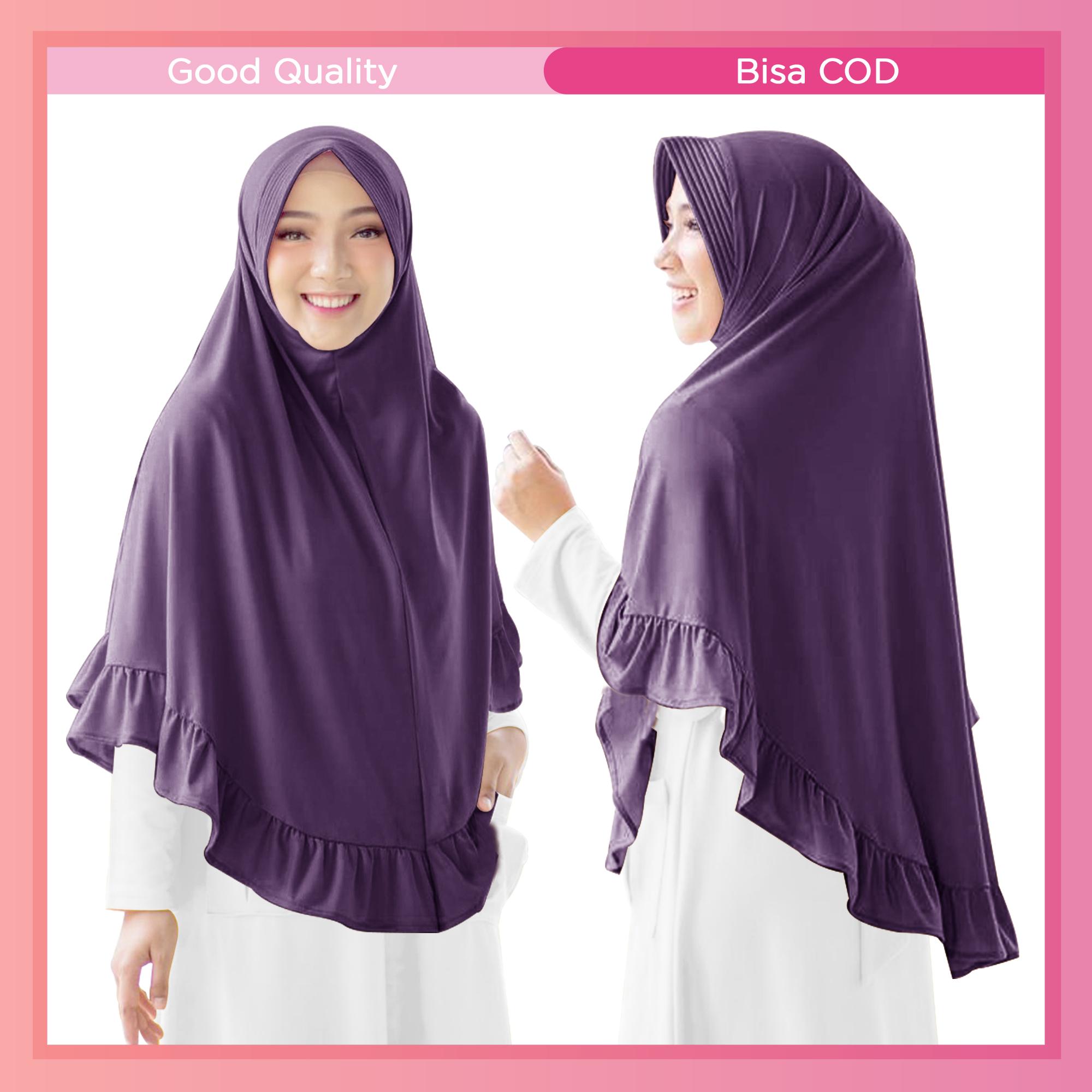 Hijab Jilbab Kerudung Khimar Syari Bergo Jersey Rempel - Bergo Jersey Super Fatimah - Jilbab Terbaru Hijab Syari - Kerudung Wanita terbaru - Jilbab Instan Model Bergo terbaru termurah dan Terlaris