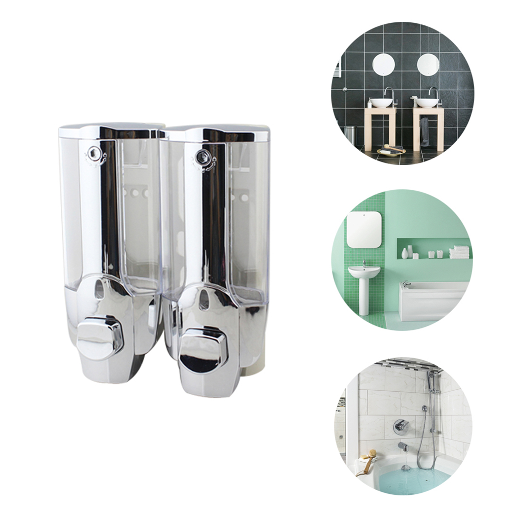 Homeset ]350/700ml Wall Mount Soap Dispenser Bathroom Sanitizer Shampoo Shower Gel Container Bottle