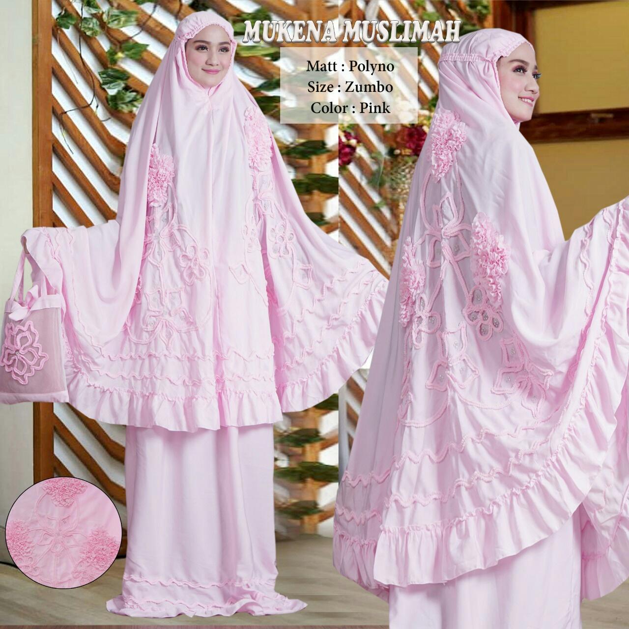 mlvr-cod bayar di tempat peralatan sholat jumbo set pakaian muslimah telengkung perlengkapan solat mukenah adem mukena dewasa polyno renda timbul high quality gaishani