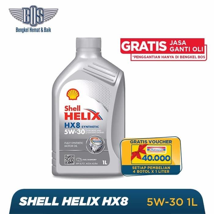 Oli Mobil Shell HX8 Full Synthetic 5w-30 @1 LITER - GRATIS JASA GANTI