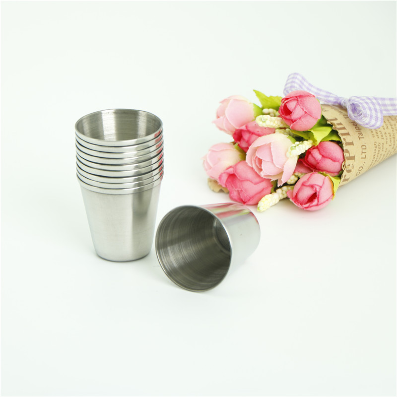 10Pcs 30ml Portable Stainless Steel Wine Drinking Shot Glasses Barware Cup