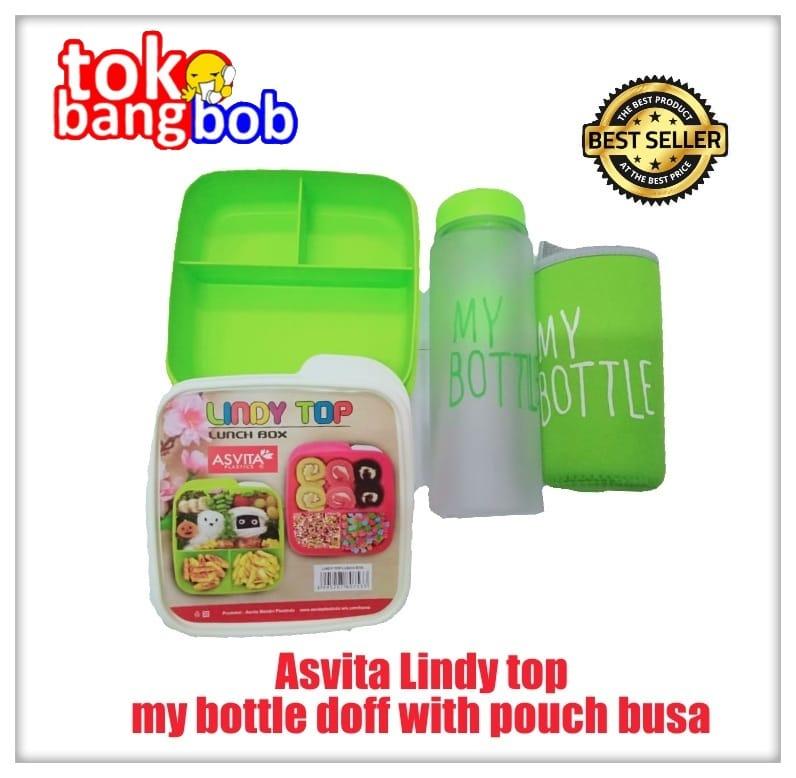 PROMO TEMPAT MAKAN ANAK LINDY TOP + BOTOL MINUM MY BOTTLE DOFF BUSA