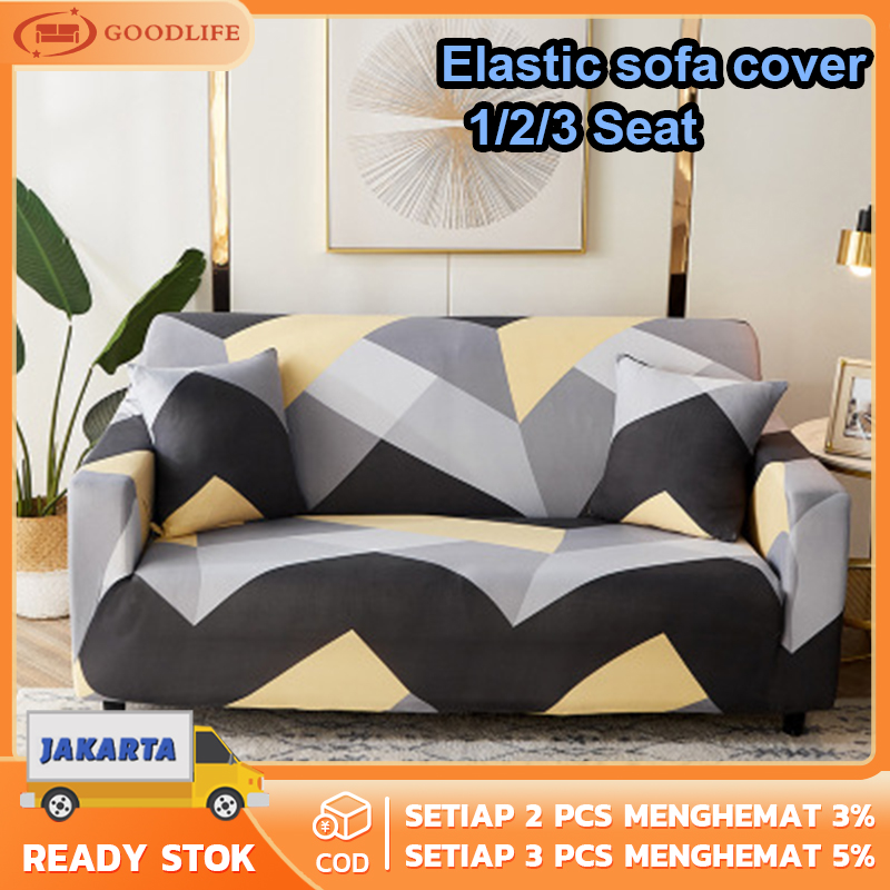(dalam stok, dikirim dari jakarta）Elastic bentuk L cover sofa bed