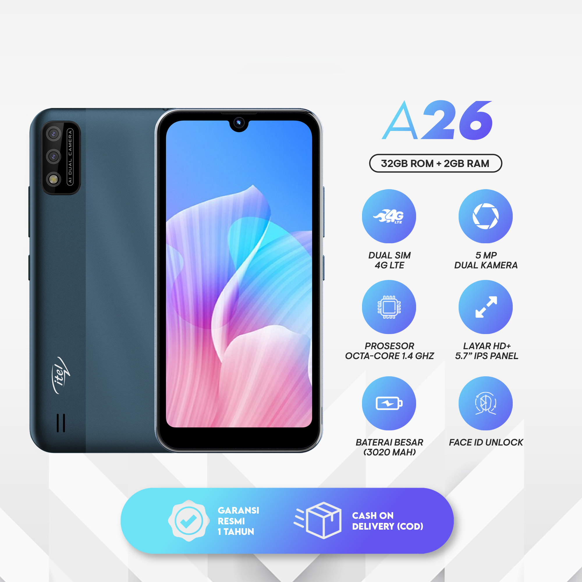 [HARGA TERENDAH ] Itel A26 RAM 2GB+32GB 5,7\