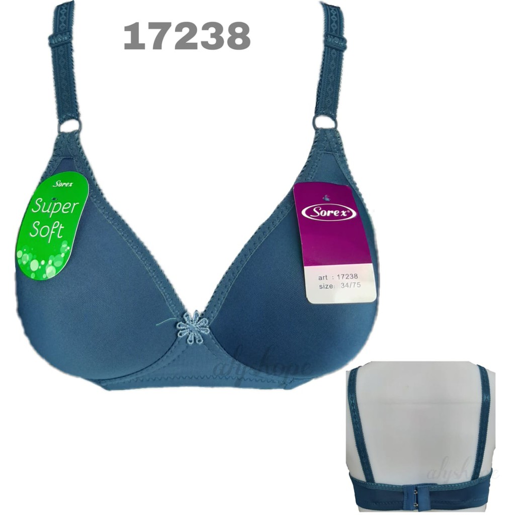 Original- Bra Sorex Super Soft Tanpa Kawat Aneka Warna Cup Kecil-Sedang  Tipe 17238