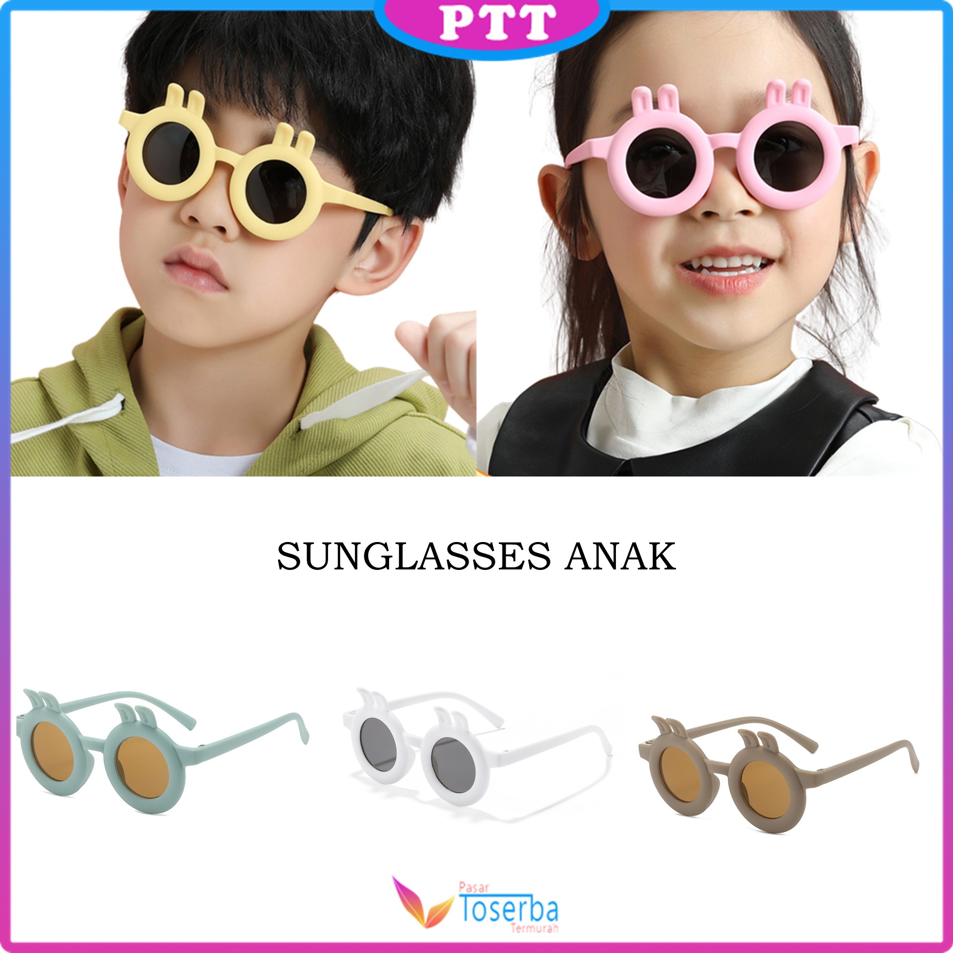 Kacamata Anak Rabbit 6906 Fashion Telinga Kelinci Kaca Mata Hitam