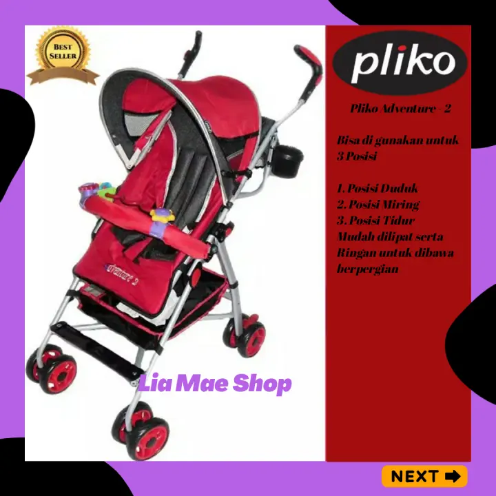 Produk Termurah Stroller Kereta Dorong Bayi Pliko Adventure 2 Stroller Bayi Stroller Bayi Lipat Murah Stroller