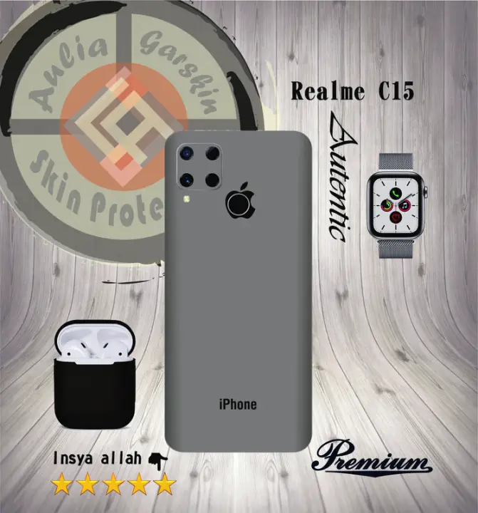 Garskin Hp Realme C15 Motif Iphone Grey Free Custom Motif Via Chat 2pcs Lazada Indonesia