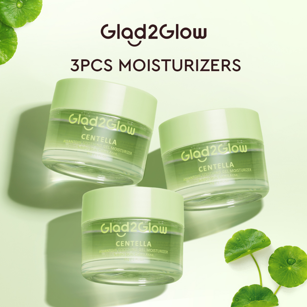 Glad2Glow 3PCS Centella Allantoin Soothing Moisturizer Gel Repair Skin