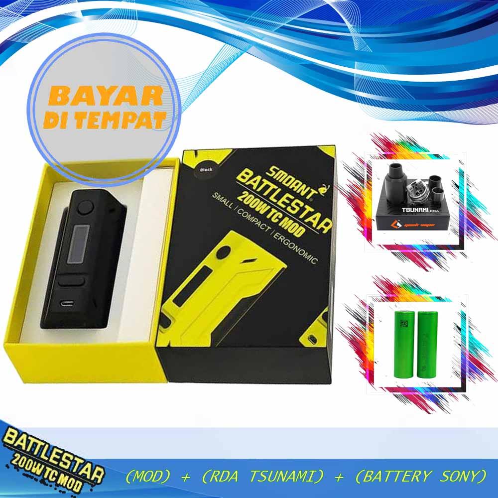Vapor Smoant Battlestar 200W TC MOD Rokok Electrik Vaporize Bonus - RDA Tsunami + Battery Sony 2pcs Vapor Smoant Battlestar 200W TC MOD Rokok Electrik Vaporize Bonus - RDA Tsunami + Battery Sony 2pcs