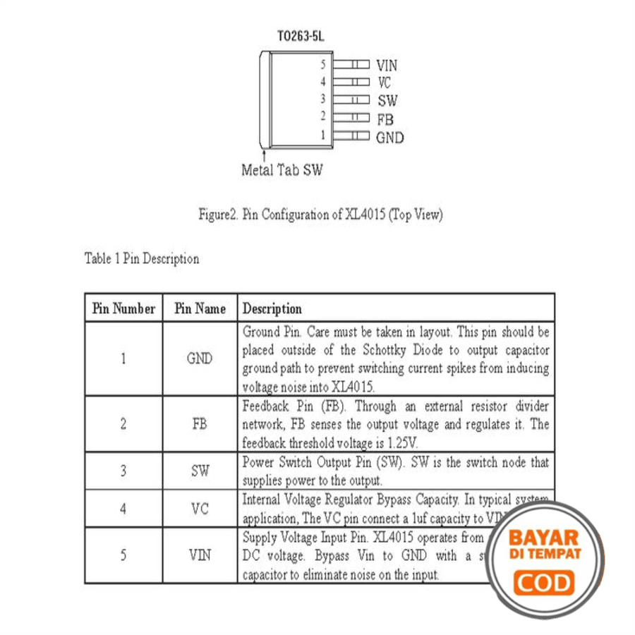 XL4015 Chip XL4015E1 36V 5A DC DC Buck Converter Step Down Chipset ...