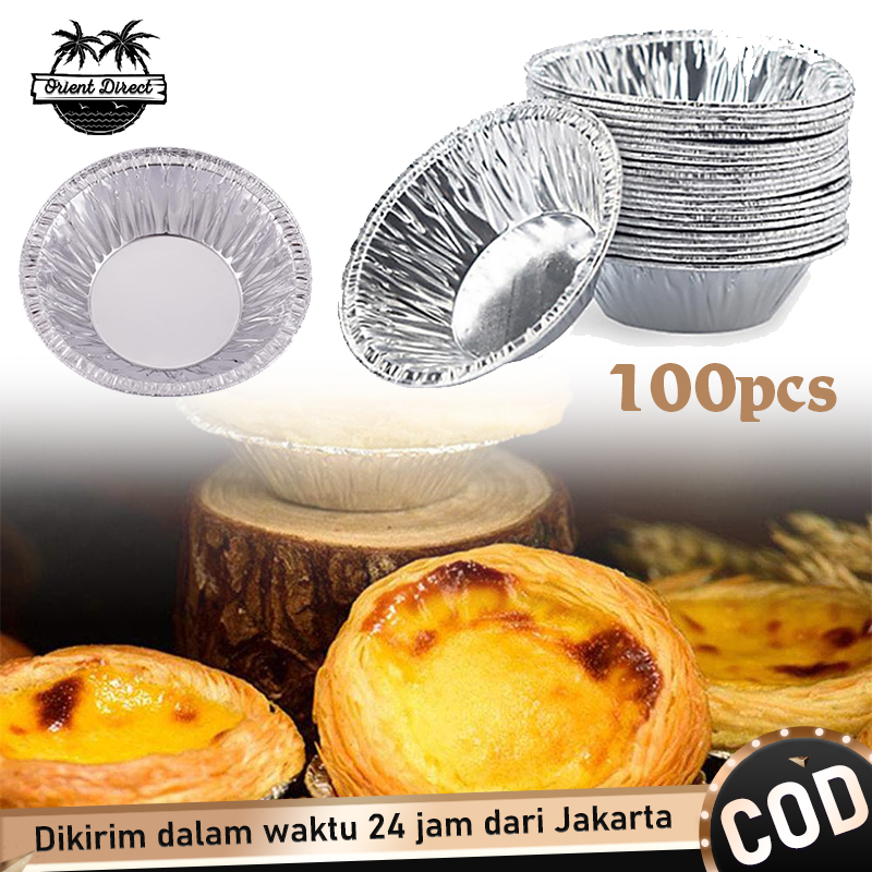 Pcs Pie Mini Egg Tart Disposable Cetakan Pie Susu Cetakan Kue Sus Bulat Lazada Indonesia