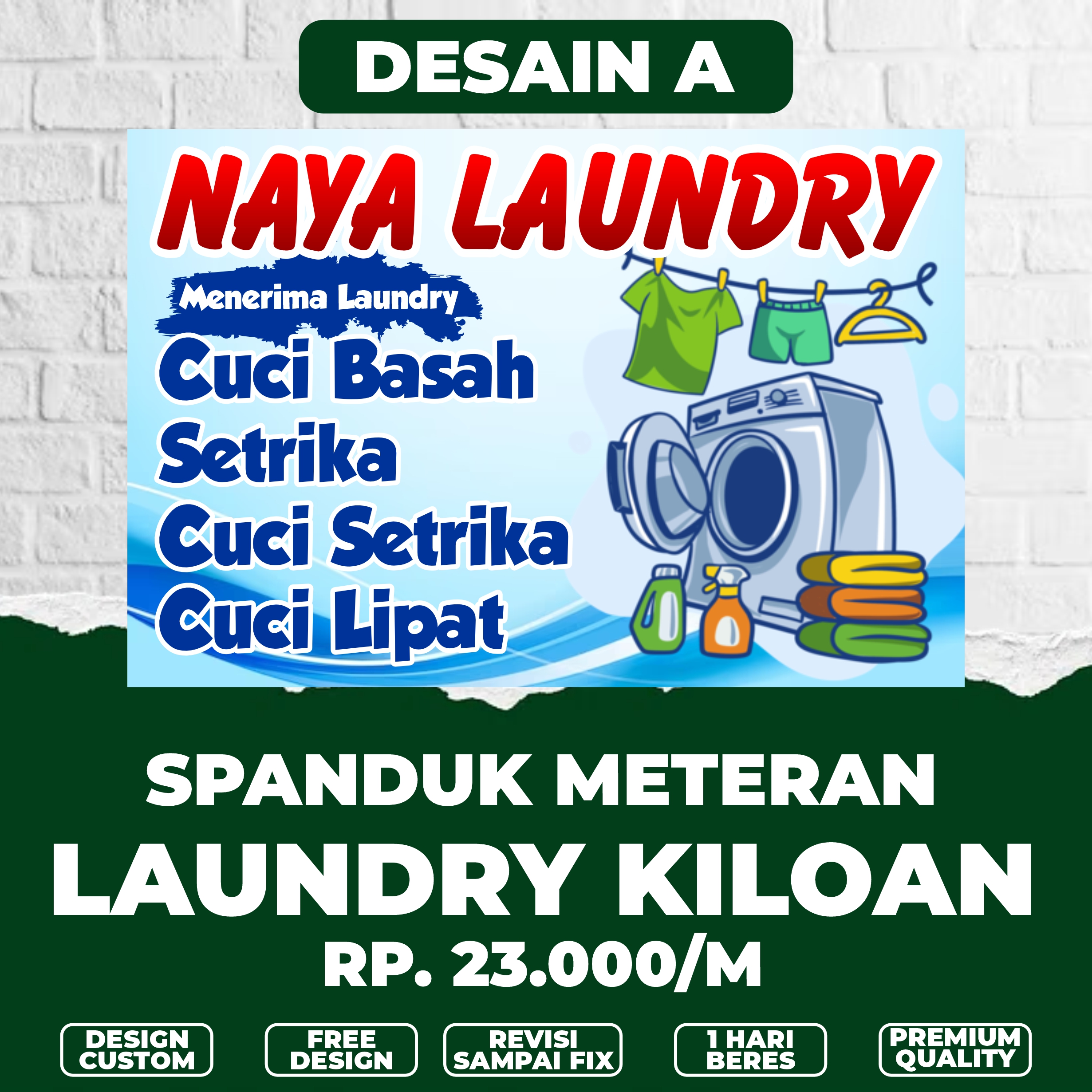 Spanduk Laundry Kiloan Banner Laundry Kiloan Spanduk Banner Meteran