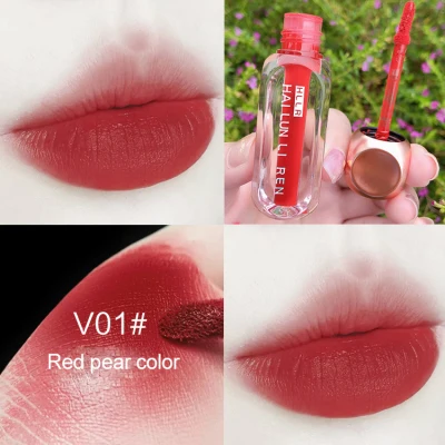 HLLR 8 Colors New Velvet Matte Air Lip Glaze Matte Lipstick Waterproof Cherries Vintage Red Lip Gloss Makeup Cosmetics