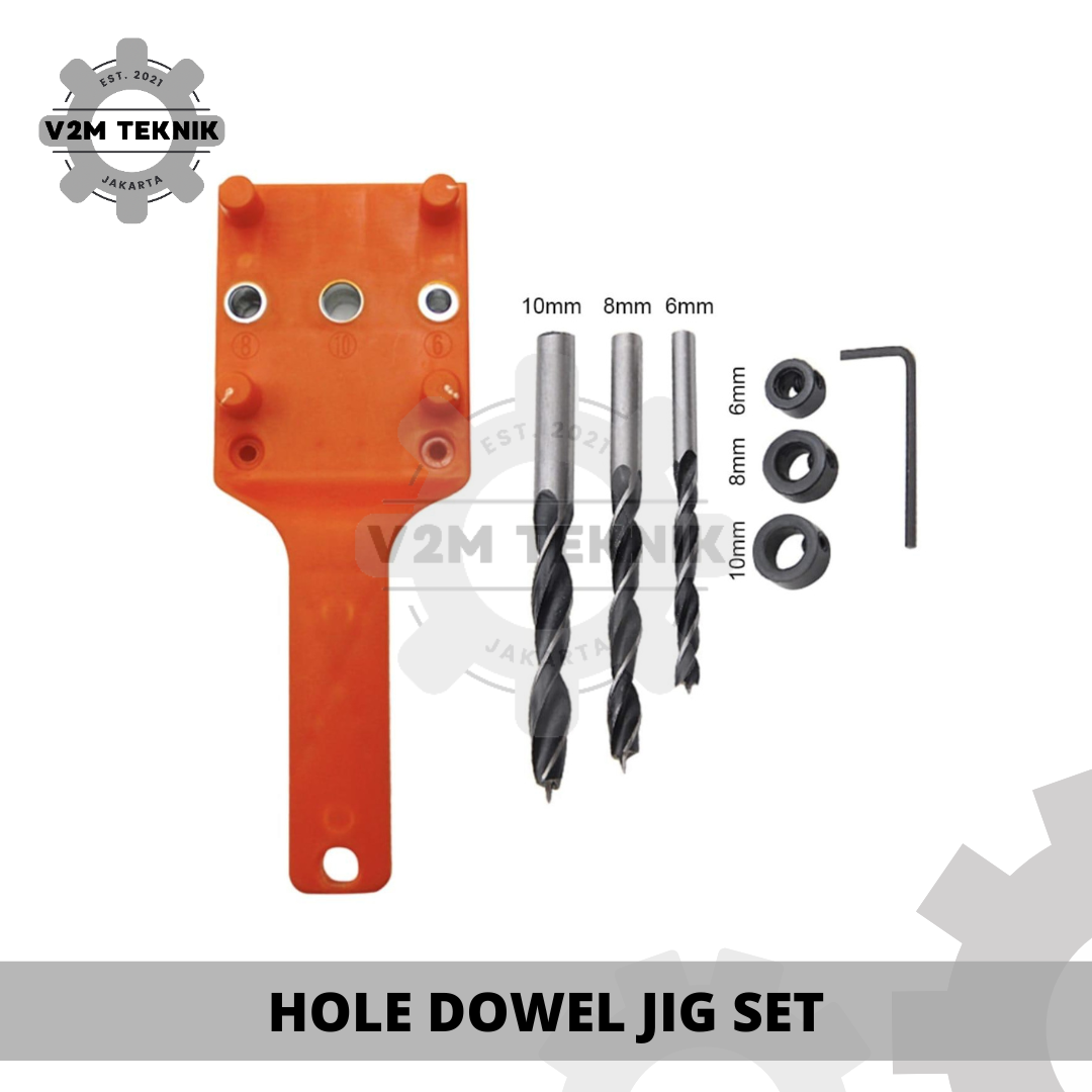 Alat Patokan Lubang / Hole Dowel Jig Set Woodworking 42 Pcs / Pocket