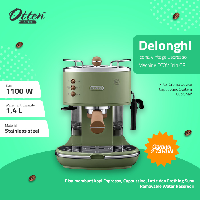 DeLonghi Icona Vintage Espresso Machine ECOV Lazada
