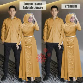 Ema Shope Baju Couple Kemeja Pria Gamis Wanita Muslimah Gamis Brukat App Mutiara Mewah Long