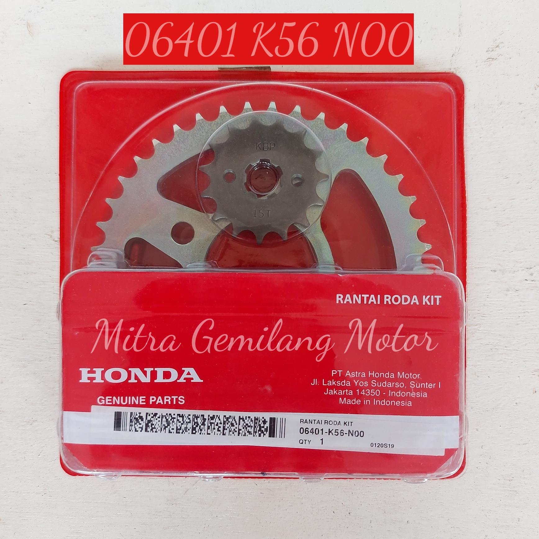 GEAR SET HONDA SONIC 150R ASLI SET GEAR DEPAN BELAKANG DAN RANTAI