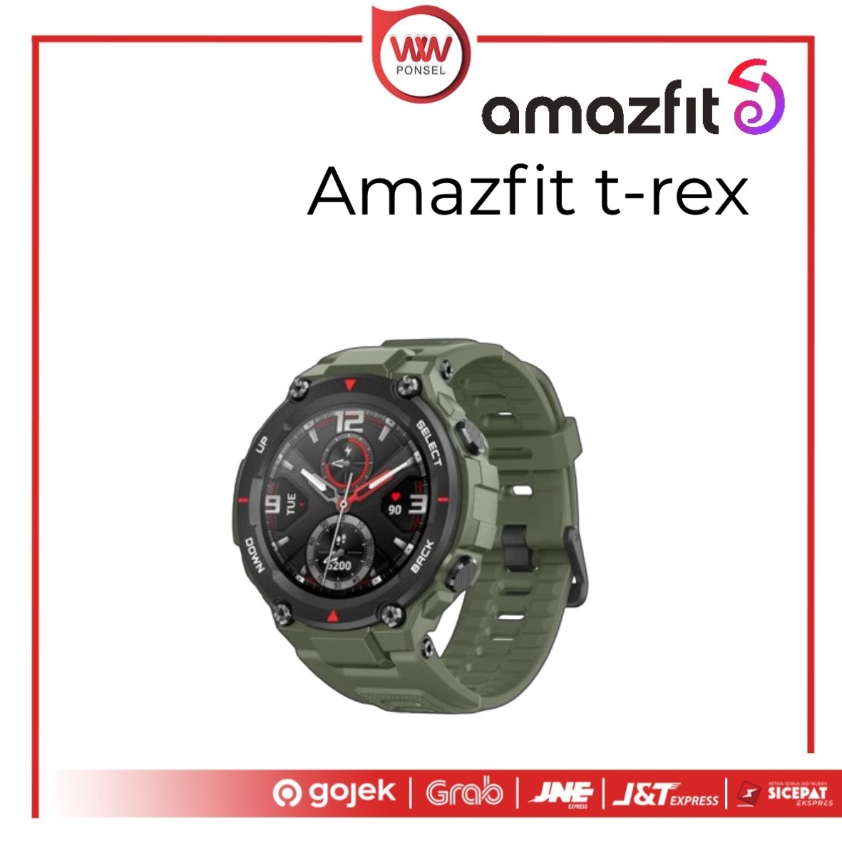 Watch Amazfit T-Rex Smartwatch Garansi Resmi Pelacak Detak Jantung